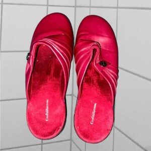 Croft & Barrow Red Rouched Slip-on Clogs Size 8.5